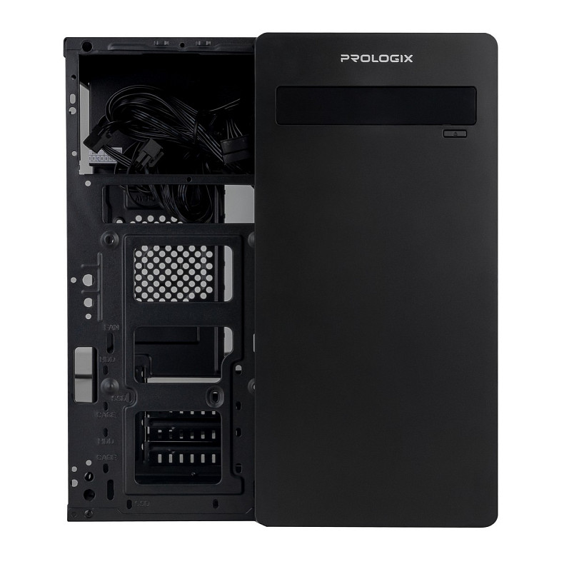 Корпус Prologix E101 500W 12см, 2xUSB3.0, Black