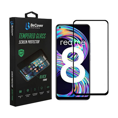 Защитное стекло BeCover для Realme 8/8 Pro Black (706684)
