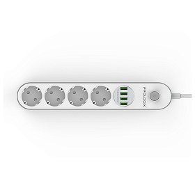 Фильтр питания ProLogix Premium (PR-SE4432W) 4 розетки, 4 USB, 2 м, белый