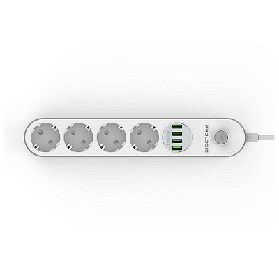 Мережевий фільтр ProLogix Premium (PR-SE4432W) 4 розетки, 4 USB, 2 м, білий