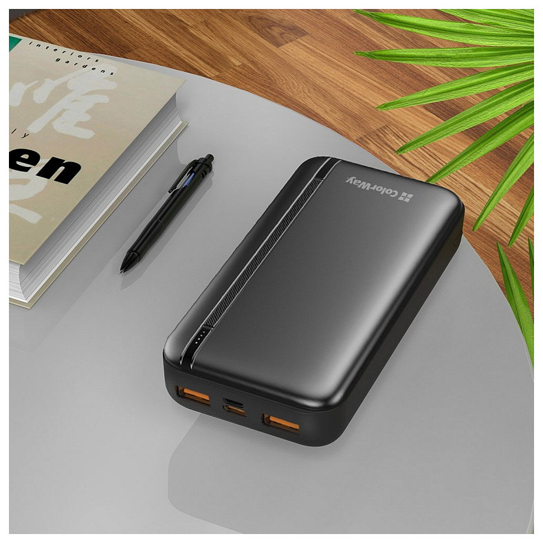 Универсальная мобильная батарея ColorWay Portable Charger 20000mAh Black (CW-PB200LPB4BK-PD)