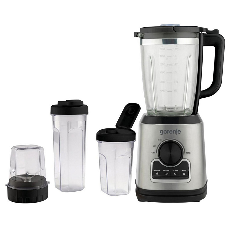 Блендер Gorenje стаціонарний 1400Вт, чаша-1750мл, додаткові ємкості, кавомолка, кришення льоду, приг