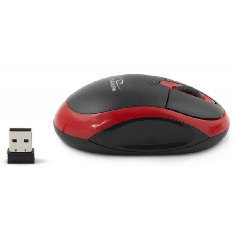 Миша Esperanza Titanum Mouse TM116R Black-Red