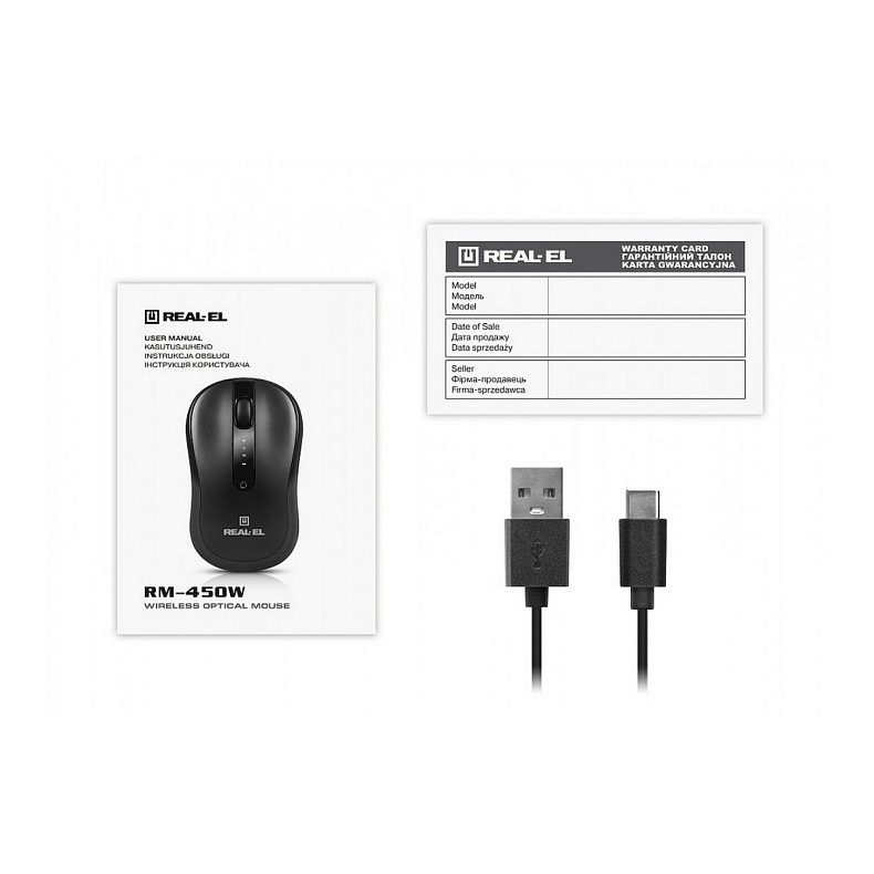 Мышь беспроводная REAL-EL RM-450W Black