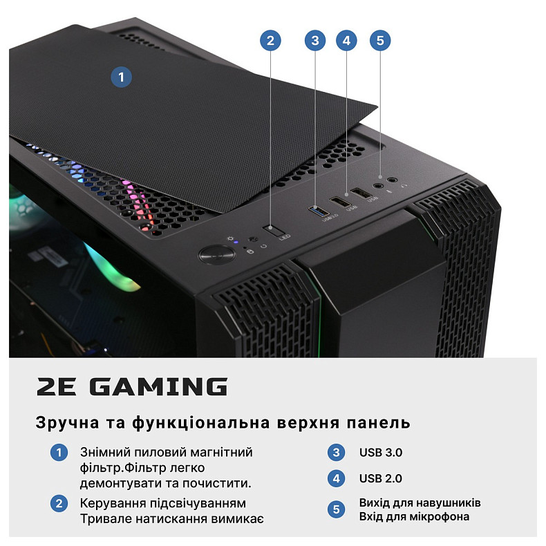 Компьютер 2E Complex Gaming Intel i5-10400F/H410/16/500F+1000/NVD1650-4/FreeDos/2E-GM3/ (2E-8516)