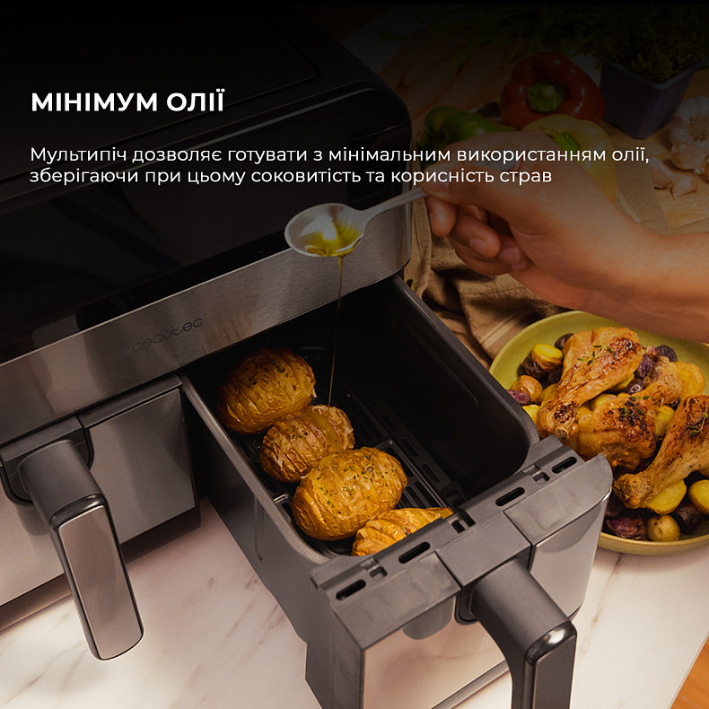 Мультипечь (аэрогриль-фритюрница) CECOTEC Cecofry Advance 9000 Inox