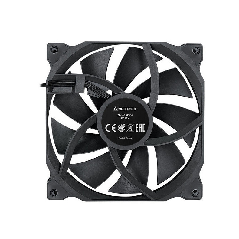 Корпусний вентилятор CHIEFTEC ZF-1425PWM, 140мм, 1200rpm, HDB, 4pin PWM, 20.1dBa, чорний