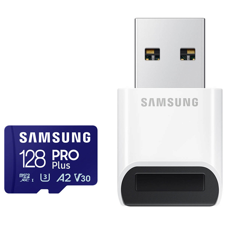 Карта пам'яті SAMSUNG MICRO SDXC PRO+ 128GB W/READER MB-MD128SB/WW