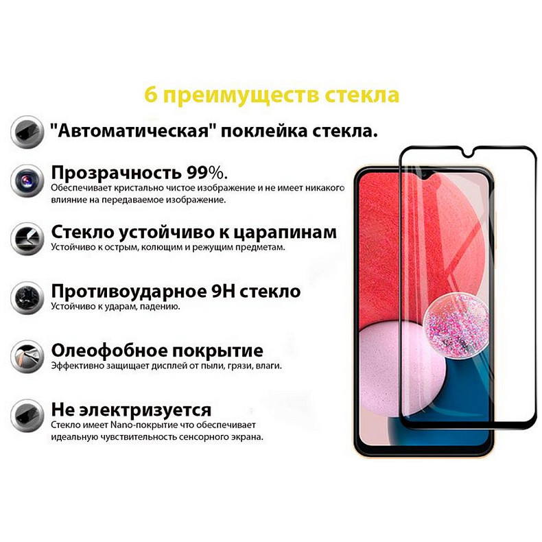 Защитное стекло BeCover для Samsung Galaxy A13 SM-A135 Black (707320)