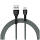Кабель ColorWay USB-MicroUSB, braided cloth, 3А, 1м, Gray (CW-CBUM041-GR)