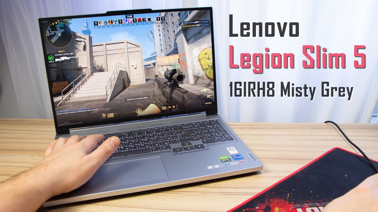 Ноутбук Lenovo 16WQXGAM/R7 7840HS/32/1TB SSD/RTX 4070 8GB /DOS/BL//Storm Grey Legion Slim 5 16APH8