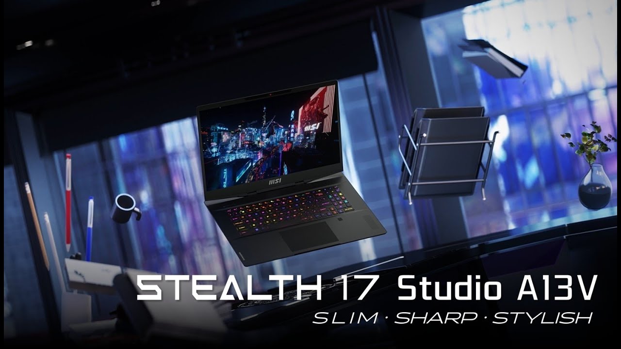 Ноутбук MSI Stealth Studio 17.3" QHD+, Intel i7-13700H, 32GB, F1TB, NVD4070-8, DOS, черный