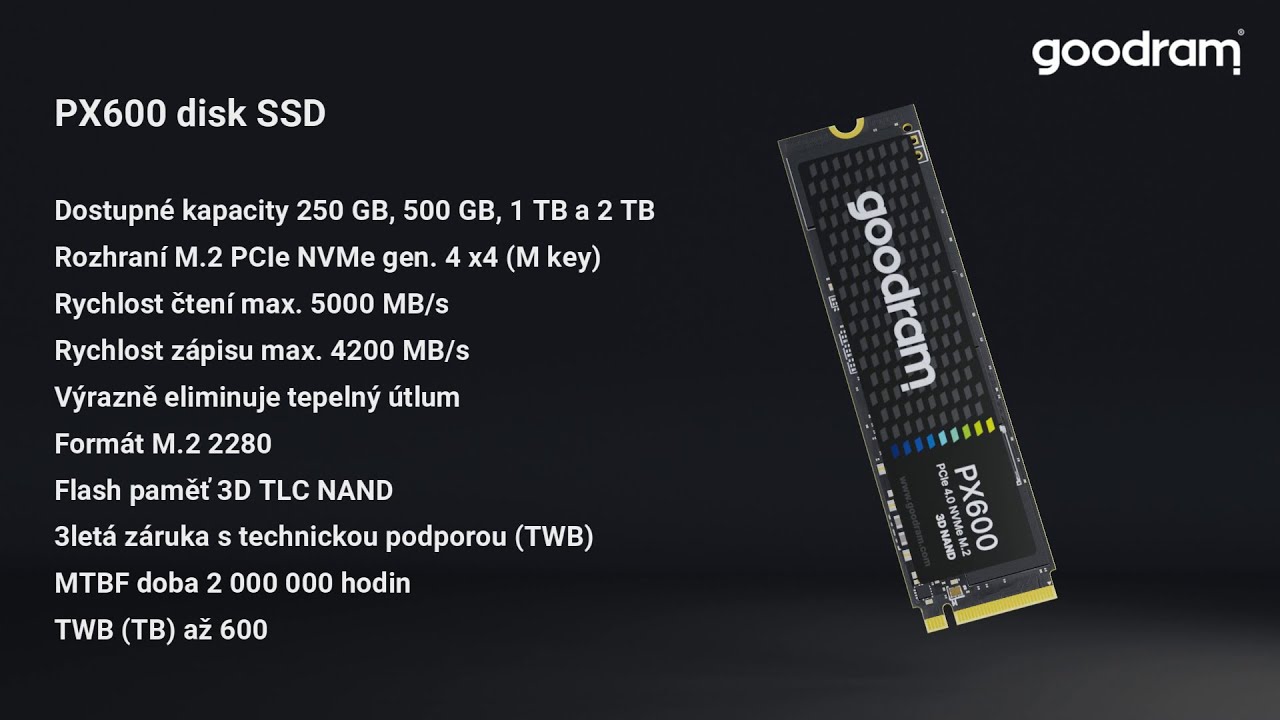 SSD диск Goodram PX600 2TB M.2 2280 PCIe 4.0 x4 NVMe 3D TLC (SSDPR-PX600-2K0-80)