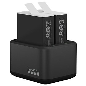 Двойное зарядное устройство для GoPro Dual Battery Charger + Аккумулятор Enduro 2 шт для HERO11&10&9