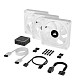 Вентилятор Corsair iCUE Link QX120 RGB PWM PC Fans Starter Kit with iCUE Link System Hub White